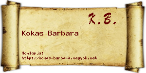 Kokas Barbara névjegykártya